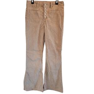 American Eagle Outfitters Tan Corduroy High Waist Flare Jeans Pants